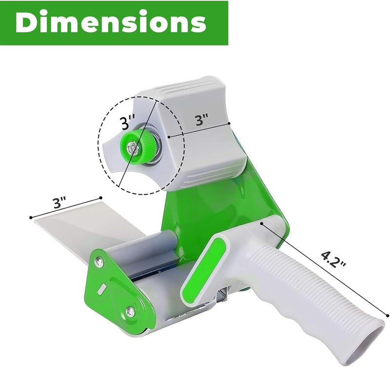 Duravel Packing Tape with Dispenser Gun - Clear Tape Roll and Green Ergonomic Dispenser (2 Pack) - Image 3